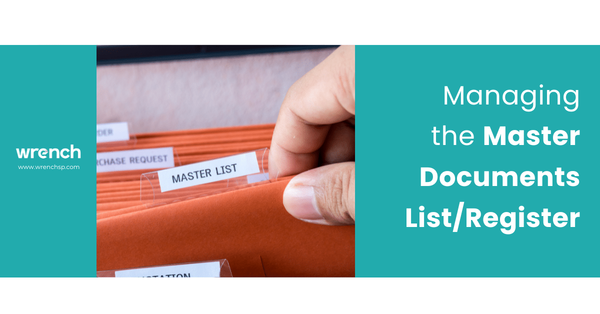 Managing The Master Documents List/Register