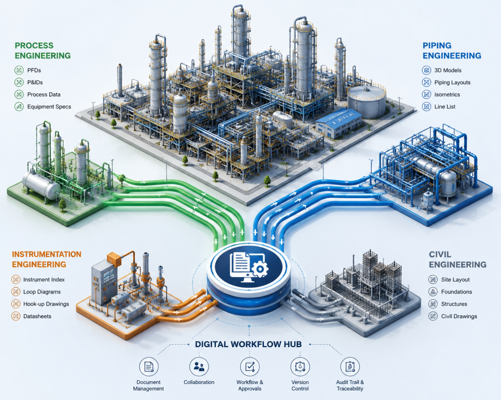 Chemical Plant EPC Teams Manage Multi-Discipline Engineering Workflows